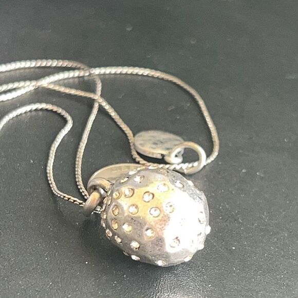 Antiqued Silver Layered Swarovski Crystals Statement Layered Pendant Necklace - Picture 7 of 8